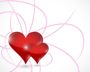 love hearts couple illustration design