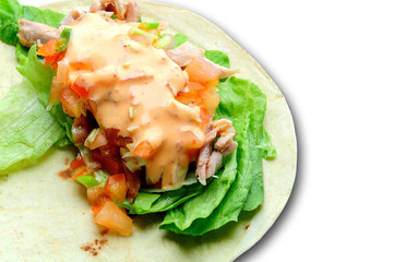 mexican food taco isolated on white