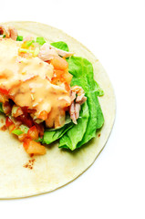 mexican food taco isolated on white