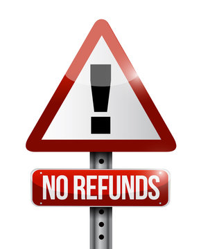 No Refunds Warning Sign Illustration Design