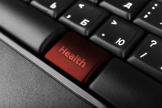 Close up of Health keyboard button