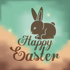 Happy easter card design, vector illustration.