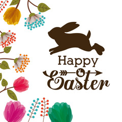 Happy easter card design, vector illustration.