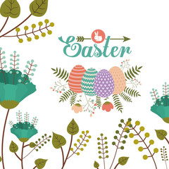 Happy easter card design, vector illustration.
