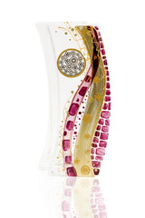 Curved transparent glass vase