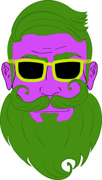 Lumbersexual hipster detailed bearded face