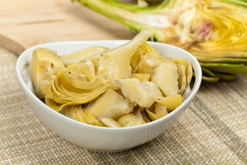 Marinated Artichoke. Selective focus.