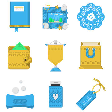 Colored icons vector collection for gifts