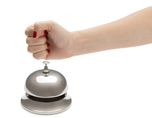 Male Fist Hitting Service Bell