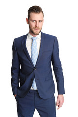 Businessman with hand in pocket