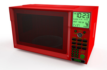 red microwave oven