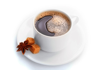 Cup of coffee isolated on white