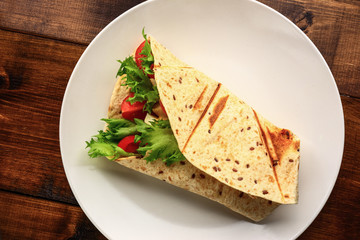 Breakfast with sandwich