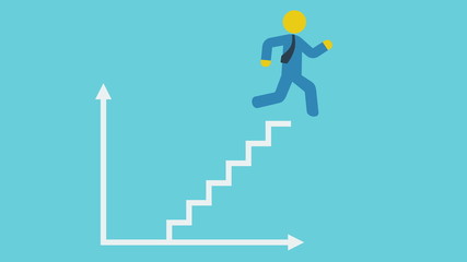 Running man climb to business success - Powered by Adobe