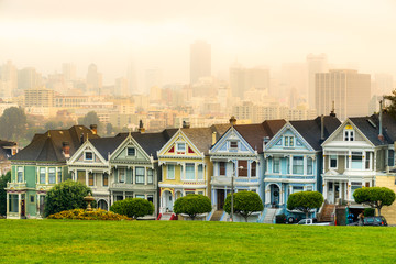 Painted ladies of San Francisco, California, USA.