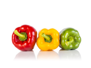 vivid bell peppers isolated