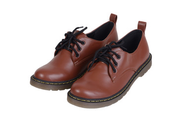 Pair of brown shoes.