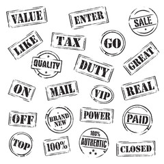 Set of vector grunge stamps.