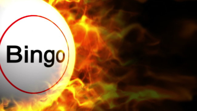 Bingo Ball and Flames Background