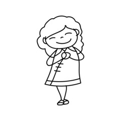 hand drawing Chinese New Year cartoon character