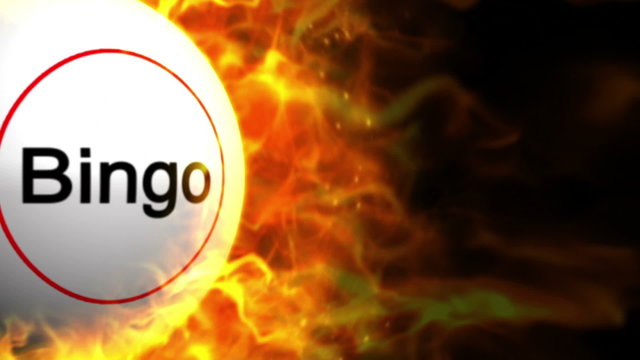Bingo Ball and Flames Background