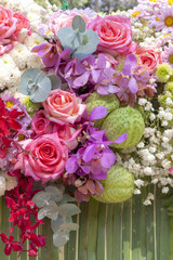 Fresh colorful flowers background