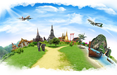 Thailand travel background, concept