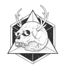 Abstract Hipster Skull Art