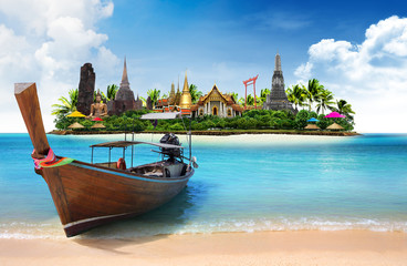 Thailand travel background, concept - 78029081