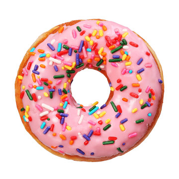Naklejki Donut with sprinkles isolated
