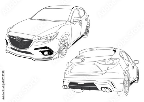 mazda 3 sketch