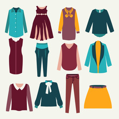 12 items of isolated female clothing