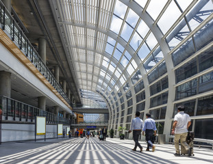 passenger in the Hong Kong airport.interior of the airport