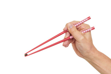 豆と箸の持ち方　Right way of holding chopsticks