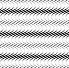 Black and white seamless pattern wave line style.