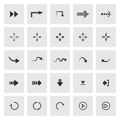 Black set of different vector arrows