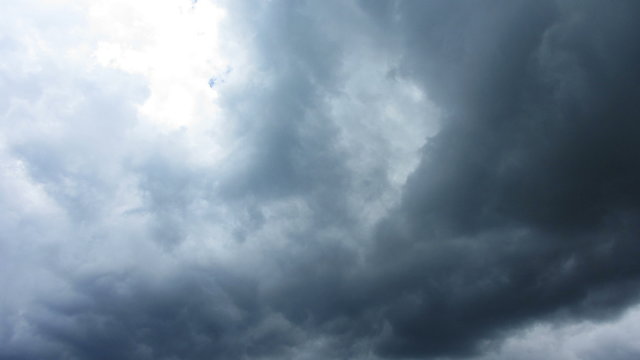dark storm clouds are moving fast at viewer - timelapse 4k