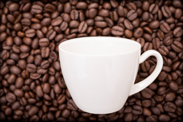 Fototapeta premium coffee cup and coffee beans