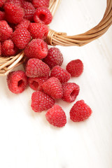 raspberry in a basket on the table