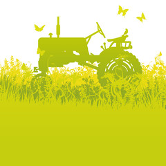 Traktor bei der Ernte