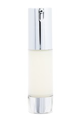 anti aging facial serum bottle over white background