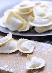 Preparing fresh ravioli..