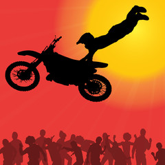 Vector silhouette of a motorcycle.