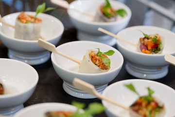 Buffet style food in trays - a series of RESTAURANT images