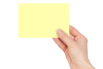 blank card in hand