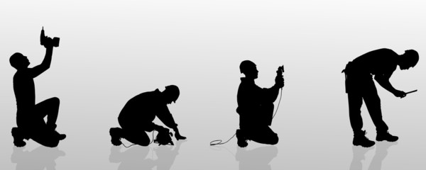 Vector silhouette of a man.