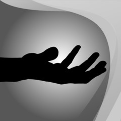 Vector silhouette of a hand.