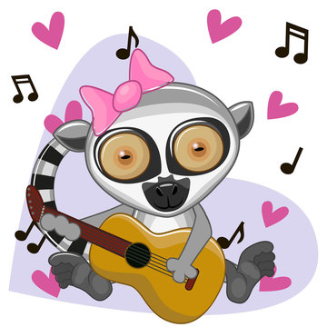 Lemur with guitar