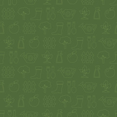 seamless background with icons of Horticulture