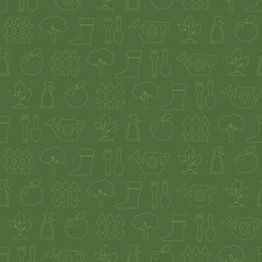 seamless background with icons of Horticulture